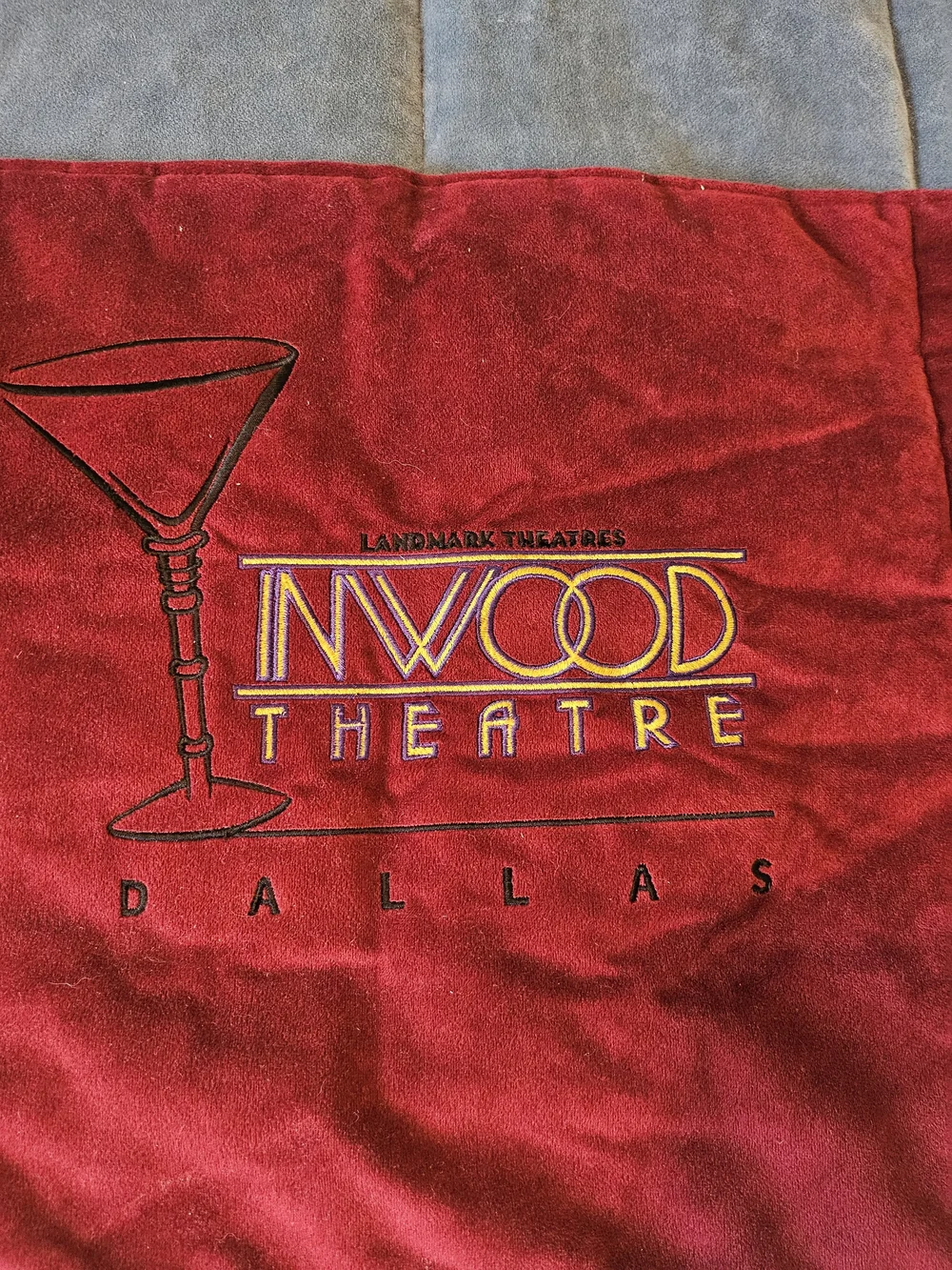Inwood Theatre Dallas Red Plush Throw -